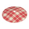 Christmas Tree Skirt 48" Coral Pink Plaid Linen Xmas Tree Skirt for Holiday Party Christmas Tree Mat Decorations Indoor Outdoor view 2