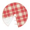 Christmas Tree Skirt 48" Coral Pink Plaid Linen Xmas Tree Skirt for Holiday Party Christmas Tree Mat Decorations Indoor Outdoor view 3