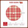 Christmas Tree Skirt 48" Coral Pink Plaid Linen Xmas Tree Skirt for Holiday Party Christmas Tree Mat Decorations Indoor Outdoor view 4