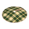 Christmas Tree Skirt 30" Dark Green and Gold Sporty Plaid Pattern Linen Xmas Tree Skirt for Holiday Party Christmas Tree Mat Decorations Indoor Outdoor view 2