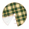 Christmas Tree Skirt 30" Dark Green and Gold Sporty Plaid Pattern Linen Xmas Tree Skirt for Holiday Party Christmas Tree Mat Decorations Indoor Outdoor view 3