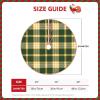 Christmas Tree Skirt 30" Dark Green and Gold Sporty Plaid Pattern Linen Xmas Tree Skirt for Holiday Party Christmas Tree Mat Decorations Indoor Outdoor view 4