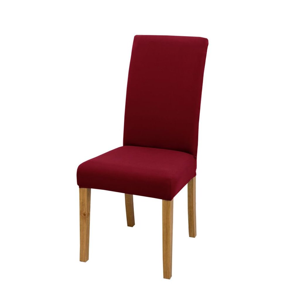 Dninmim Solid Chair CoverStretch Spandex Chair CoverSeat Restaurant Weddings Banquet Wine red Universal Size