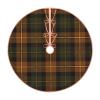 Christmas Tree Skirt 48" Dark Green and Orange Rustic Plaid Linen Xmas Tree Skirt for Holiday Party Christmas Tree Mat Decorations Indoor Outdoor view 1