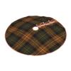 Christmas Tree Skirt 48" Dark Green and Orange Rustic Plaid Linen Xmas Tree Skirt for Holiday Party Christmas Tree Mat Decorations Indoor Outdoor view 2