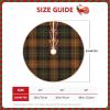 Christmas Tree Skirt 48" Dark Green and Orange Rustic Plaid Linen Xmas Tree Skirt for Holiday Party Christmas Tree Mat Decorations Indoor Outdoor view 4