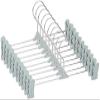 Coat Rack,Clothes Organizer Clothes Hangers/Coat Hangers 10 Pack Pants Hangers with Clips Space Saving Skirt Hanger Adjustment Plastic Clip Hanger for Jeans Skirt Hangers Hangers (Color : White) (Co view 1