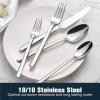 KINGSTONE Forged 20-Piece Silverware Set, 18/10 Stainless Steel Flatware Utensils Set for 4, Mirror Finish,Dishwasher Safe (Silver) view 2