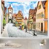 BELECO German Town Street Tapestry Oktoberfest Tapestry 118x78 Inch Rothenburg Bavaria Germany Tapestry Wall Hanging Oktoberfest Bavarian Party Decorations Backdrop Home Decor for Bedroom Living Room view 2