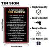 12 Fucking Rules To Success Metal Tin Sign Inspirational Metal Wall Art Decor Sign Retro Poster Cafe Bar Gym Living Room Bathroom Kitchen Home Art Wall Decoration Plaque Gift 8x12 Inch view 2