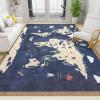 BOWESI Area Rugs 3x5ft, Funny Cartoon World Map Kids Bedroom Rugs, Children's Enlightenment Animal Map Large Nursery Rug, Soft Non-Slip for Decor Teen Boys Room Floor Lounge Nursery view 1