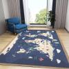 BOWESI Area Rugs 3x5ft, Funny Cartoon World Map Kids Bedroom Rugs, Children's Enlightenment Animal Map Large Nursery Rug, Soft Non-Slip for Decor Teen Boys Room Floor Lounge Nursery view 3