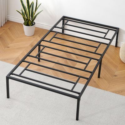 GAOMON 14 Inch Twin Bed Frame with Storage Metal Platform Twin Bed Frame No Box Spring Needed, Mattress Foundation, Easy to Assemble, Black