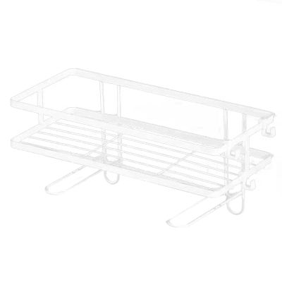 Toilet Shelf, Thickening Waterproof Multifunctional Double Layer Storage Rack, Large Capacity Nail Free Installation Organizer Rack, Stylish Iron Bathroom Organizer Over Toilet(Single Layer White)