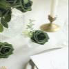 Floroom Artificial Flowers 25pcs Real Looking Emerald Green Foam Fake Roses with Stems for DIY Wedding Bouquets Bridal Shower Centerpieces Floral Arrangements Party Tables Home Decorations view 3