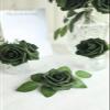 Floroom Artificial Flowers 25pcs Real Looking Emerald Green Foam Fake Roses with Stems for DIY Wedding Bouquets Bridal Shower Centerpieces Floral Arrangements Party Tables Home Decorations view 4