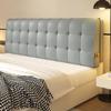 ZZYK Large Headboard Wall Pillow Solid Color Wipeable Bedside Backrest Full Bed Rest Pillow Neck Lumbar Support Pillowboard for Dorm Daybed Removable Cover,Gray1,Straps 79"/King view 1