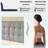 ZZYK Large Headboard Wall Pillow Solid Color Wipeable Bedside Backrest Full Bed Rest Pillow Neck Lumbar Support Pillowboard for Dorm Daybed Removable Cover,Gray1,Straps 79"/King view 3