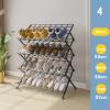 MTSYXYM Portable Shoes Rack,Creative Four-Layer Storage,Folding Shoe Rack Without Installation,4-Tier Foldable Shoe Organizer,Foldable Shoe Rack,for Entryway Bedroom Closet. view 2