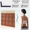 ZZYK Large Headboard Wall Pillow Solid Color Wipeable Bedside Backrest Full Bed Rest Pillow Neck Lumbar Support Pillowboard for Dorm Daybed Removable Cover,Red,Paste 79"/King view 3