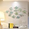 ALKANI Metal Wall Art Decor Metal Fish Wall Art Decor Fish Family Wall Hanging Retro Ocean Theme School of Fish Wall Sculptures for Home Indoor Outdoor Artwork view 1