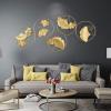 ALKANI Metal Wall Decoration Ginkgo Leaves Wall Decor Round Frame Puzzles Ginkgo Leaves Wall Decoration Ginkgo Biloba Wall Sculpture for Living Room Office Wall Sculptures view 3