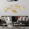 ALKANI Metal Wall Decoration Ginkgo Leaves Wall Decor Round Frame Puzzles Ginkgo Leaves Wall Decoration Ginkgo Biloba Wall Sculpture for Living Room Office Wall Sculptures view 4
