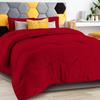 Epic Cotton 1 PC Wavy Stitching Comforter Lightweight Red, Soft Breathable Super King Size, Duvet Insert, All Season Winter Warm Microfiber Down Alternative Quilt with Corner Tabs - 98x116 inch view 1