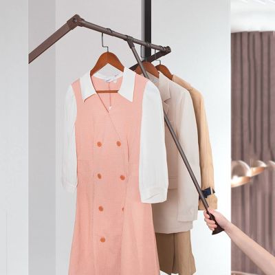 Space Saving Wardrobe Clothes Hanging Rail, Adjustable Telescoping Side Mounted Lift/Pull Down Closet Rod, Closet Storage Organizer, Adjustable Width(52-122cm) (Size : (900-1220mm) x840mm)