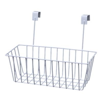 IEUDNS Grid Storage Baskets with Hooks, Metal Hanging Basket,Kitchen Storage Organizer Holder, Over Cabinet Door Basket for Kitchen