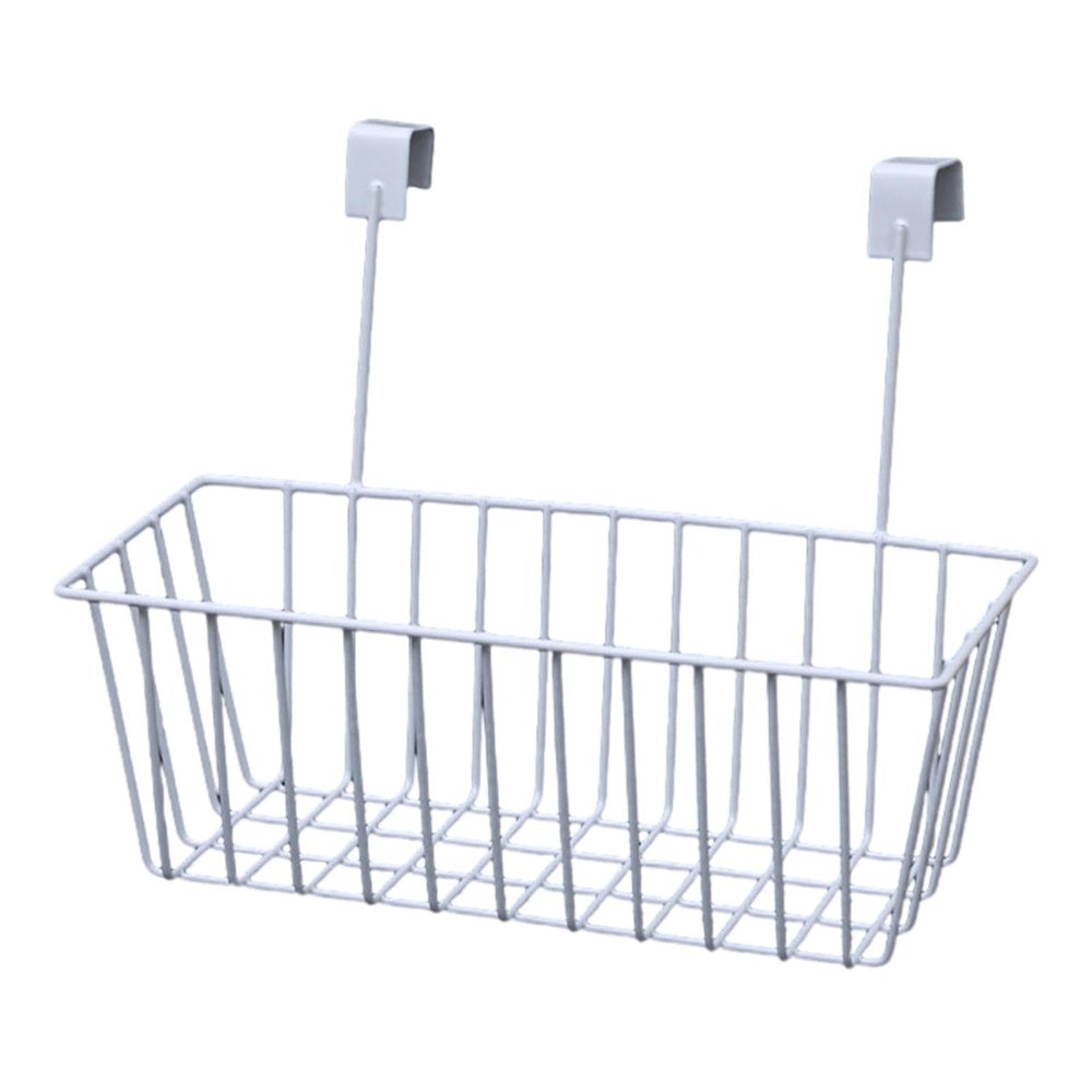 IEUDNS Grid Storage Baskets with Hooks, Metal Hanging Basket,Kitchen Storage Organizer Holder, Over Cabinet Door Basket for Kitchen