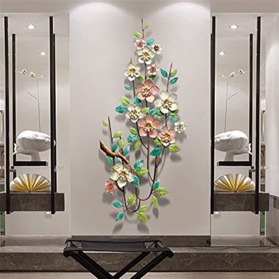 ALKANI Metal Flower Wall Decor Modern Flower Decoration Wall Sculpture Hanging Art Decoration Rustic Wall Decor Sofa Background for Living Room Bedroom Study Office