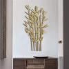 ALKANI Metal Wall Decor Metal Bamboo Wall Decor Gold Lucky Bamboo Wall Art Decor Creative Bamboo Wall Hanging Sofa Background for Living Room Bedroom Study Office view 4