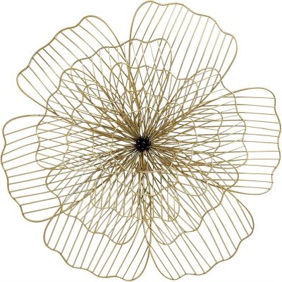 ALKANI 3D Metal Wall Decor Flower Art Wall Sculpture Hollow Wrought Iron Floral Wrought Iron Floral Wall Decoration Modern Wall Art Unique Art Decor Background Wall Decorations
