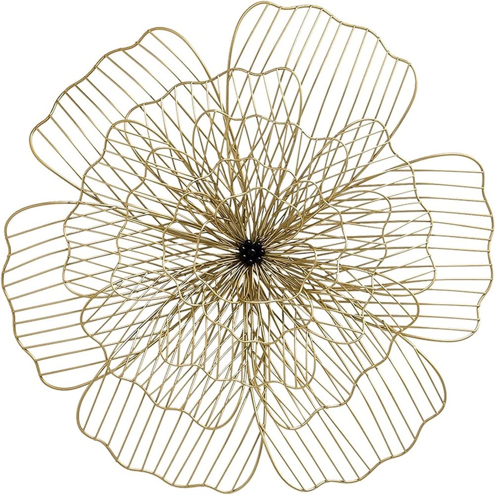 ALKANI 3D Metal Wall Decor Flower Art Wall Sculpture Hollow Wrought Iron Floral Wrought Iron Floral Wall Decoration Modern Wall Art Unique Art Decor Background Wall Decorations