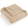 Cotton Bed Blanket, Breathable Bed Blanket Twin Size, Cotton Thermal Blankets Twin, Cozy and Soft Woven Blankets, Lightweight Fall Blankets 43x63Inch view 1
