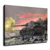 World War II German Tank War Poster Canvas Print Painting Picture Wall Art Home Hallway Bedroom Living Room Decor (Frame,16x20 inch) view 1