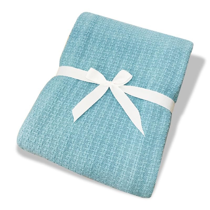 Cotton Bed Blanket, Breathable Bed Blanket Twin Size, Cotton Thermal Blankets Twin, Cozy and Soft Woven Blankets, Lightweight Fall Blankets 43x63Inch