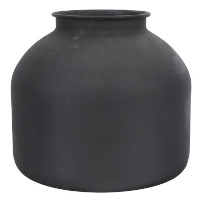 Yardwe Black Iron Vase Matte Black Vase Decorative Modern Vase for Home Decor