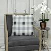 HomeRoots Lead Grey Checkered Pillow view 2