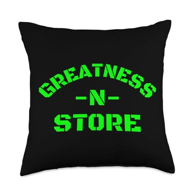 Shirts of Greatness Greatness-N-Store Original Logo Throw Pillow, 18x18, Multicolor