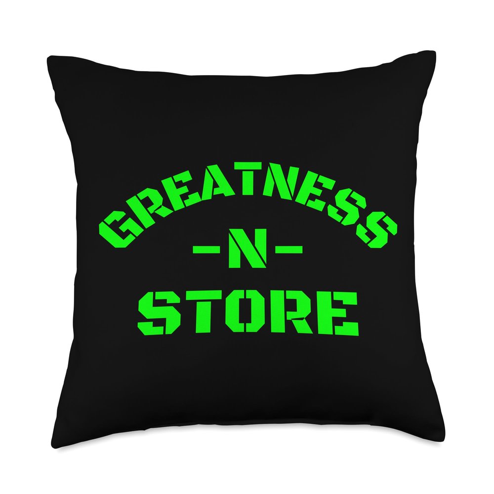 Shirts of Greatness Greatness-N-Store Original Logo Throw Pillow, 18x18, Multicolor