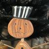 Chunky Wood Lil Jack o Lantern Pumpkin Halloween Primitive Figurine Decor Cute! for Holiday, Kitchen, Farhouse, Home Decor. view 2