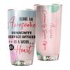 Awesome Community Service Officer Tumbler Stainless Steel 20oz, Funny Community Service Officer Gifts Bulk For Birthday Christmas, Office Gifts For Men Women Work Friend Coworker Driking Coffee Cup view 1