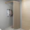 Fitting Room Curtain Rod Corner, C-Shaped Changing Rooms Iron Tube With Curtain for Mall, Office, Clothing Store, Show Backstage, Wall Mounted Privacy Partition 80 90 100 120 CM ( Color : Light Coffee view 1