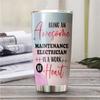 Awesome Maintenance Electrician Tumbler Stainless Steel 20oz, Funny Maintenance Electrician Gifts Bulk For Birthday Christmas, Office Gifts For Men Women Work Friend Coworker Driking Coffee Cup view 2