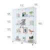 CISURCPI Glass Display Cabinet with 4 Shelves Extra Large, Curio Cabinets for Living Room, Bedroom, Office, White Floor Standing Glass Bookshelf, Quick Installation66.14(H) x 47.64(L) x 14.57(W) view 3