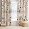 Boho Vintage Rainbow Window Curtains,Home Bedroom Living Room Window Treatments,Abstract Geometric Rainbow Pattern Curtain for Bedrooms 63x63in view 1