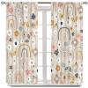 Boho Vintage Rainbow Window Curtains,Home Bedroom Living Room Window Treatments,Abstract Geometric Rainbow Pattern Curtain for Bedrooms 63x63in view 3