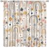 Boho Vintage Rainbow Window Curtains,Home Bedroom Living Room Window Treatments,Abstract Geometric Rainbow Pattern Curtain for Bedrooms 63x63in view 4